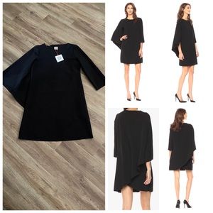Anne Klein Womens Side Cape Sheath Dress. Black